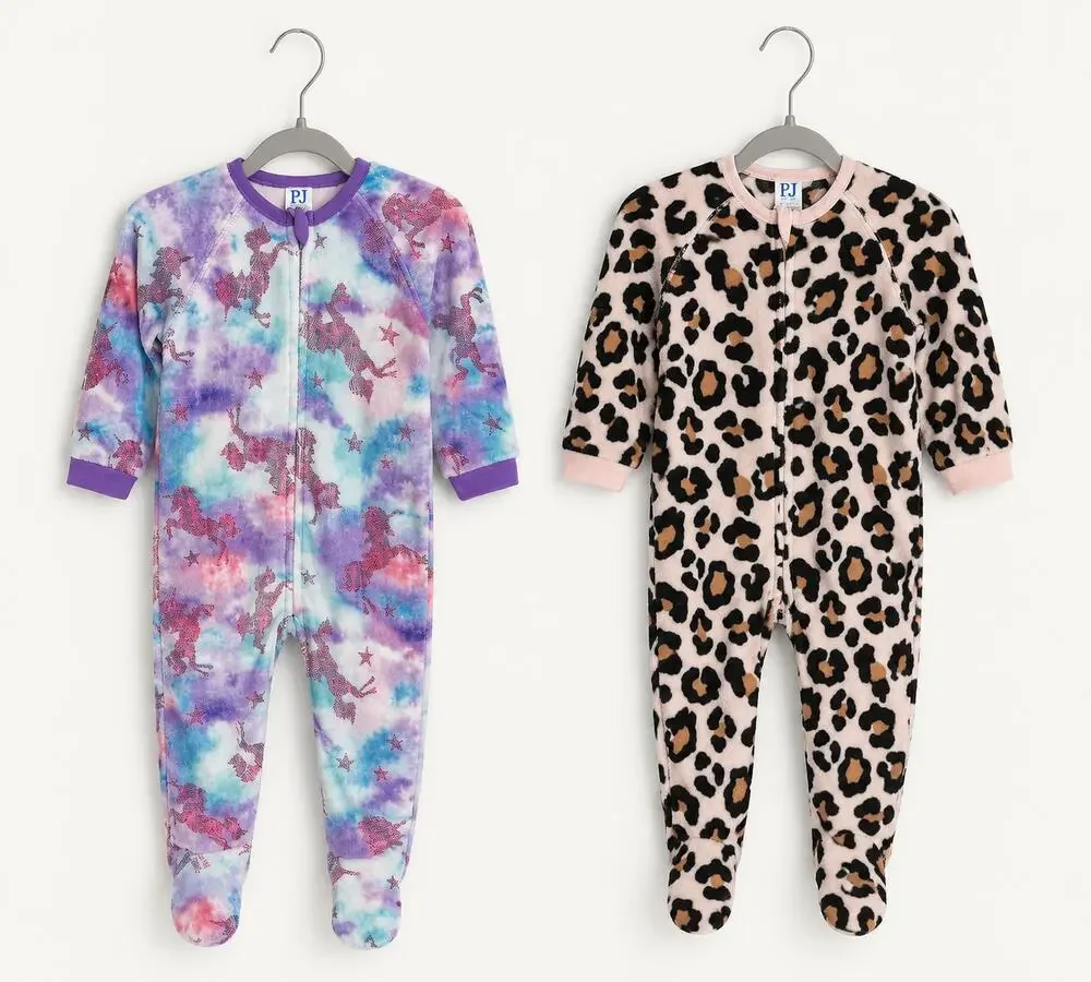 Childrens PJ Place Baby Girls Unicorn & Petal Fleece One Piece Pajamas 12-18M